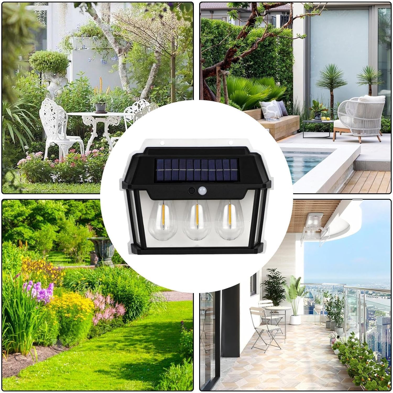 SkyShopy LED Bright Outdoor Solar Lights Wall lamp Wall Lights Outdoor, Wireless Dusk to Dawn Porch Lights Fixture, Solar Wall Lantern with 3 Modes & Motion Sensor SkyShopy LED Bright Outdoor Solar Lights Wall lamp Wall Lights Outdoor, Wireless Dusk to Dawn Porch Lights Fixture, Solar Wall Lantern with 3 Modes & Motion Sensor